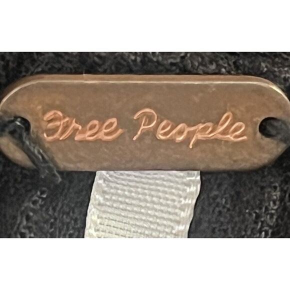 Free People Embroidered Oxford Swing Dress Tunic Black Small Floral Bohemian EUC - Picture 9 of 10